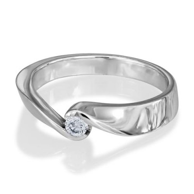 0.1ct. diamond ring set with diamond in solitaire ring smallest Image
