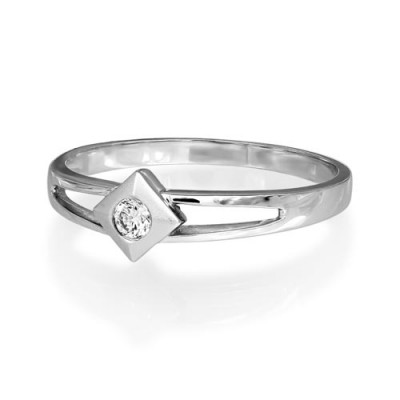 0.09ct. diamond ring set with diamond in solitaire ring smallest Image