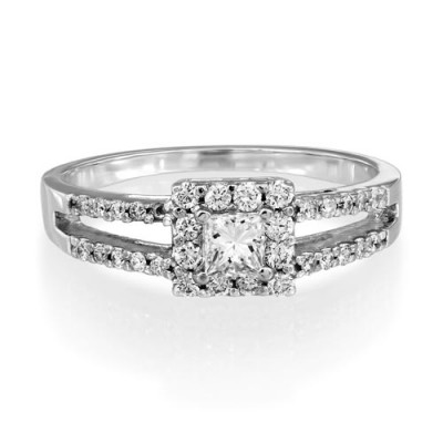 0.51ct. diamond ring set with diamond in cluster ring smallest Image