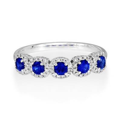 sapphire ring 0.48ct. set with diamond in eternity ring smallest Image