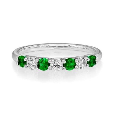 emerald ring 0.33ct. set with diamond in eternity ring smallest Image