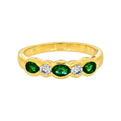 emerald ring 0.5ct. set with diamond in eternity ring smallest Image
