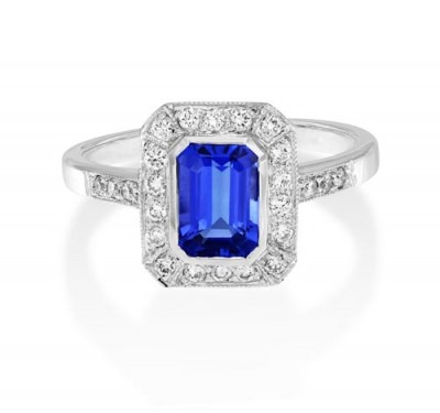 tanzanite ring 1.22ct. set with diamond in vintage ring smallest Image