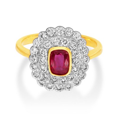 ruby ring 1.04ct. set with diamond in vintage ring smallest Image