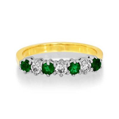emerald ring 0.36ct. set with diamond in eternity ring smallest Image