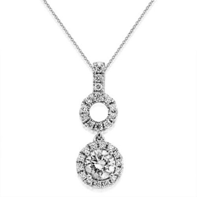 0.61ct. diamond pendant set with diamond in cluster pendant smallest Image