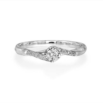 0.15ct. diamond ring set with diamond in shoulder set ring smallest Image