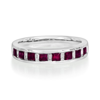 ruby ring 0.64ct. set with diamond in eternity ring smallest Image