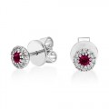 18Ct. Gold Ruby and Diamond Earrings