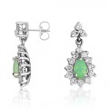 opal earrings 0.96ct. set with diamond in drop earrings smallest Image