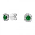 emerald earrings 0.11ct. set with diamond in cluster earrings smallest Image