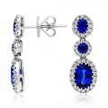 sapphire earrings 2.59ct. set with diamond in drop earrings smallest Image