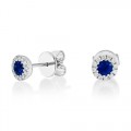 sapphire earrings 0.41ct. set with diamond in cluster earrings smallest Image