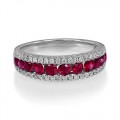 ruby ring 0.97ct. set with diamond in wide band ring smallest Image