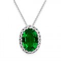 emerald necklace 0.41ct. set with diamond in cluster necklace smallest Image