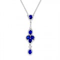 sapphire necklace 1.23ct. set with diamond in cluster necklace smallest Image