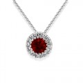 ruby necklace 0.18ct. set with diamond in cluster necklace smallest Image