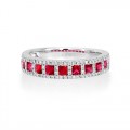 ruby ring 0.75ct. set with diamond in wide band ring smallest Image
