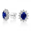 sapphire earrings 2.12ct. set with diamond in cluster earrings smallest Image