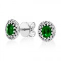 emerald earrings 0.66ct. set with diamond in cluster earrings smallest Image