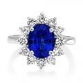 tanzanite ring 2.83ct. set with diamond in cluster ring smallest Image
