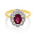 ruby ring 1.57ct. set with diamond in cluster ring smallest Image