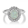 rainbow moonstone ring 1.54ct. set with diamond in cluster ring smallest Image