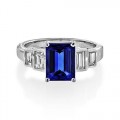 tanzanite ring 2.41ct. set with diamond in five stone ring smallest Image
