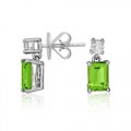 peridot earrings 2.07ct. set with diamond in drop earrings smallest Image