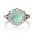 rainbow moonstone ring 2.28ct. set with diamond in vintage ring smallest Image