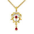 ruby pendant 0.29ct. set with diamond in vintage pendant smallest Image