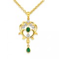 emerald pendant 0.35ct. set with diamond in vintage pendant smallest Image