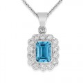 aquamarine pendant 0.97ct. set with diamond in cluster pendant smallest Image