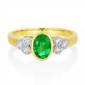 emerald ring 0.76ct. set with diamond in seven stone ring smallest Image