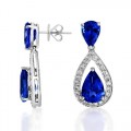 tanzanite earrings 4.01ct. set with diamond in drop earrings smallest Image
