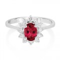 tourmaline ring 0.94ct. set with diamond in cluster ring smallest Image