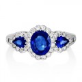 sapphire ring 1.64ct. set with diamond in vintage ring smallest Image