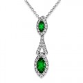 emerald pendant 0.26ct. set with diamond in cluster pendant smallest Image