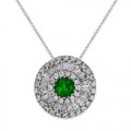 emerald pendant 0.15ct. set with diamond in cluster pendant smallest Image
