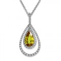yellow sapphire pendant 4.14ct. set with diamond in cluster pendant smallest Image
