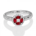 ruby ring 0.36ct. set with diamond in cluster ring smallest Image
