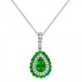 emerald pendant 0.46ct. set with diamond in cluster pendant smallest Image