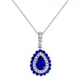 sapphire pendant 0.62ct. set with diamond in cluster pendant smallest Image
