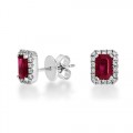 ruby earrings 1.58ct. set with diamond in cluster earrings smallest Image