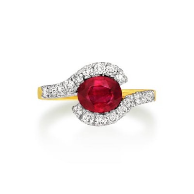 Nayum Ruby and diamond Ring in 18Ct. White Gold