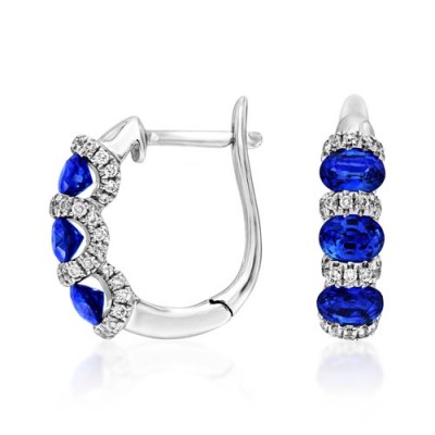 Nayum Sapphire and diamond Earrings in 18Ct. White Gold