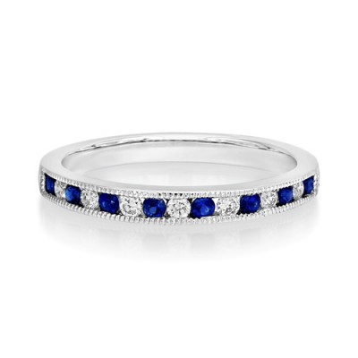 Nayum Sapphire and diamond Ring in 18ct. White Gold