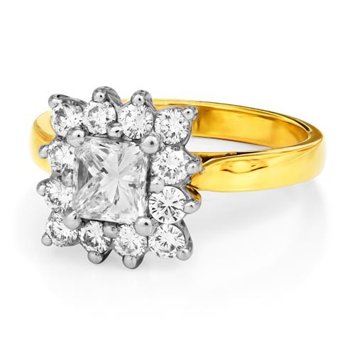 0.61ct. diamond ring set with diamond in cluster ring smallest Image