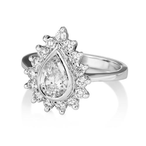 0.58ct. diamond ring set with diamond in cluster ring smallest Image
