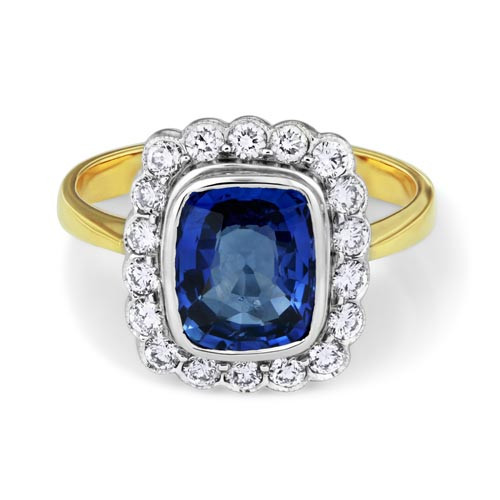 tanzanite ring 2.62ct. set with diamond in cluster ring smallest Image